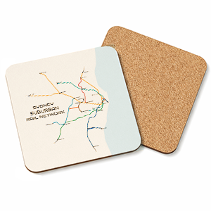 Sydney Suburban Rail Map | Square Drink Coaster